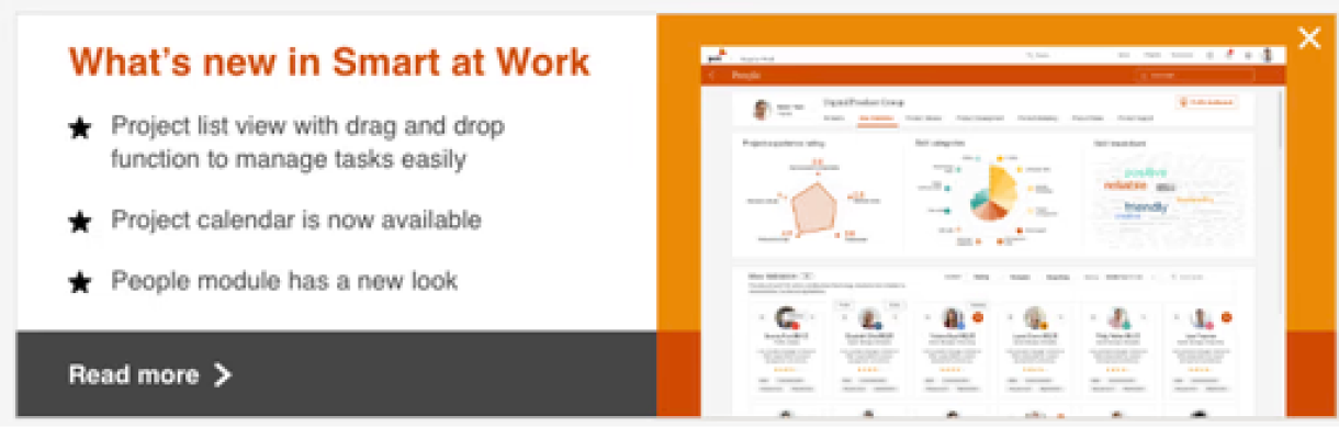 What's new in Smart at Work banner